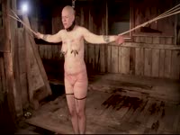 Husband with extreme bdsm fantasies punishes his bald wife while she&#039;s tied with rope